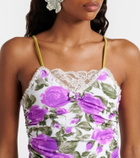 Chloé Floral ruched lace-trimmed swimsuit