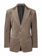 Dunhill - Slim-Fit Printed Cotton-Blend Velvet Tuxedo Jacket - Brown