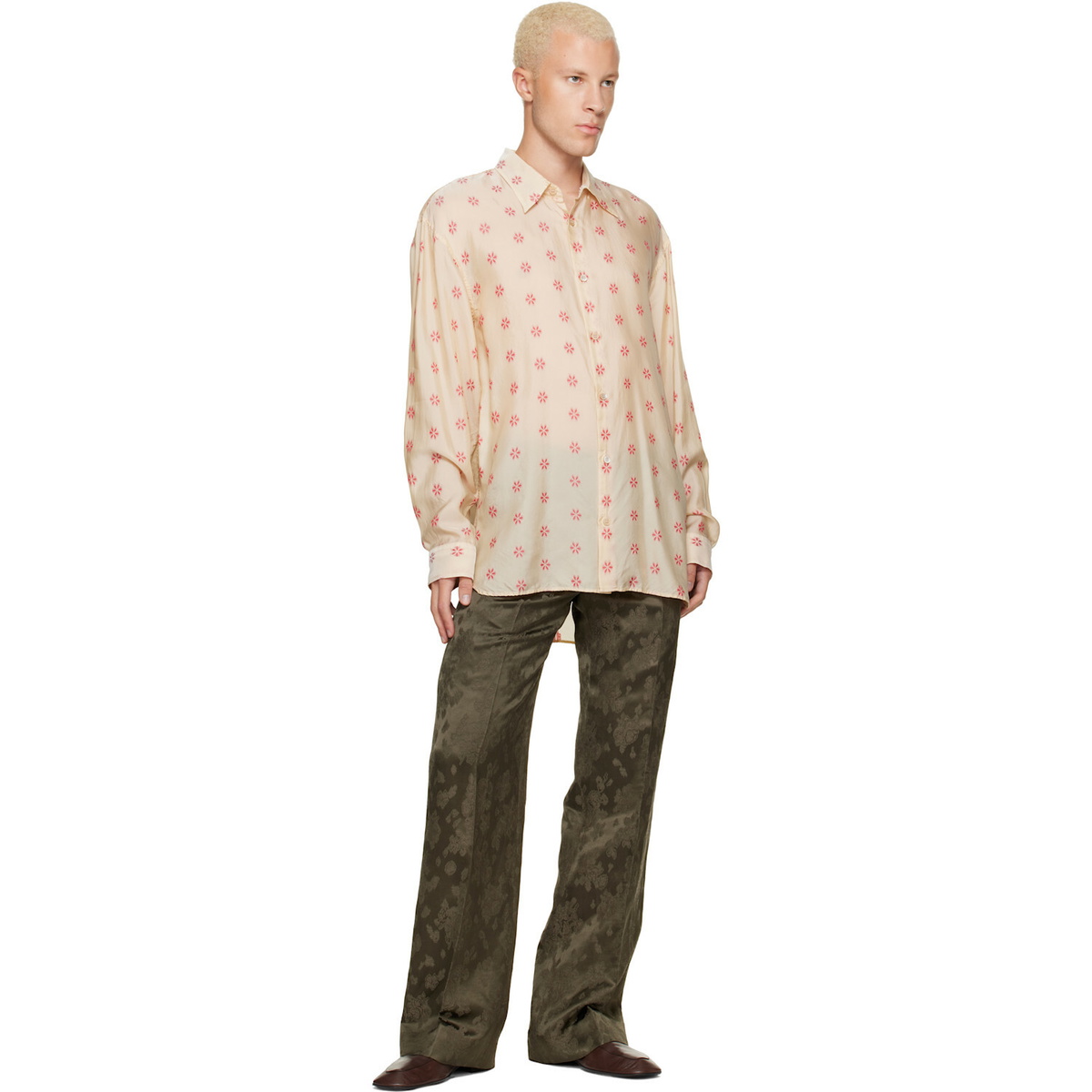 Dries Van Noten Off-White Loose Jacquard Shirt