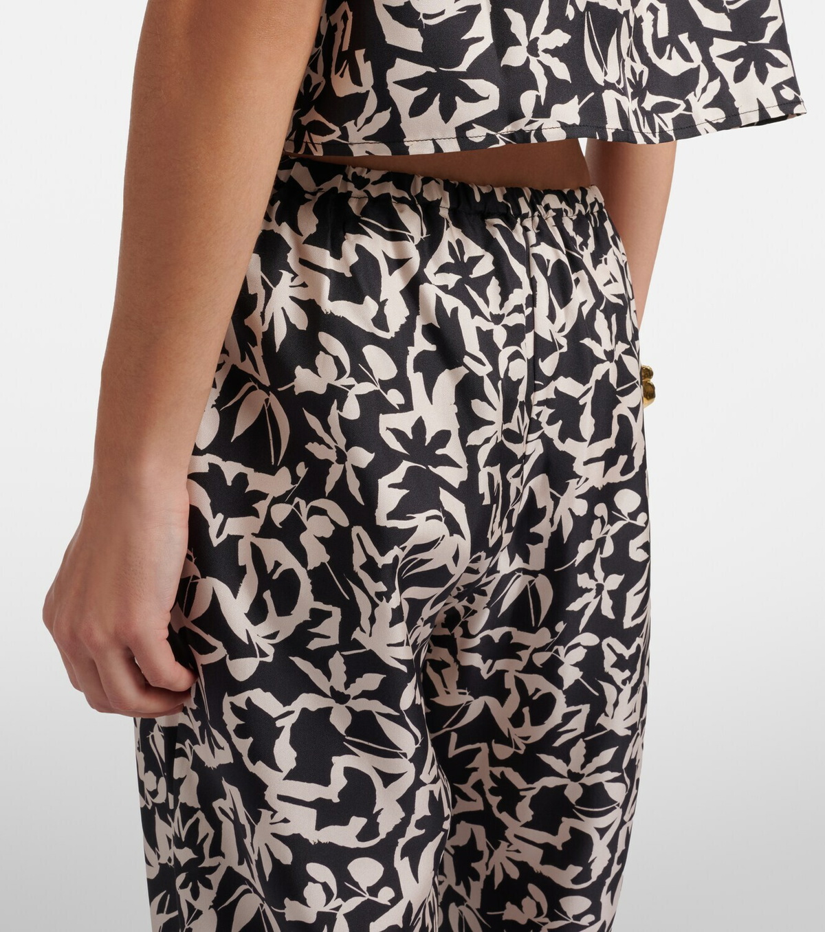 Asceno Loreto printed silk twill wide-leg pants