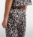 Asceno Loreto printed silk twill wide-leg pants