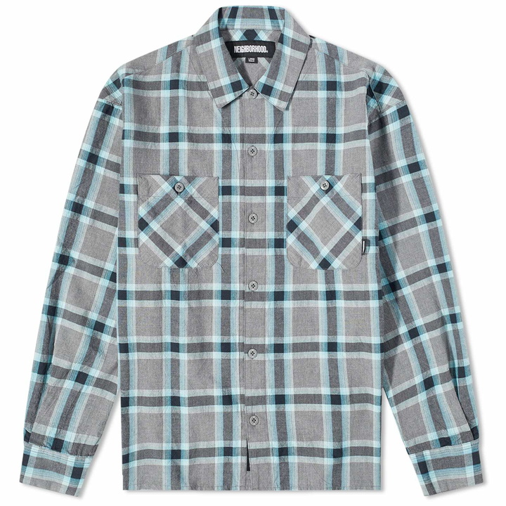 Photo: Neighborhood Men's Neoncheck Shirt in Blue