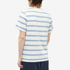 Foret Men's Pole Stripe T-Shirt in Cloud/Ocean