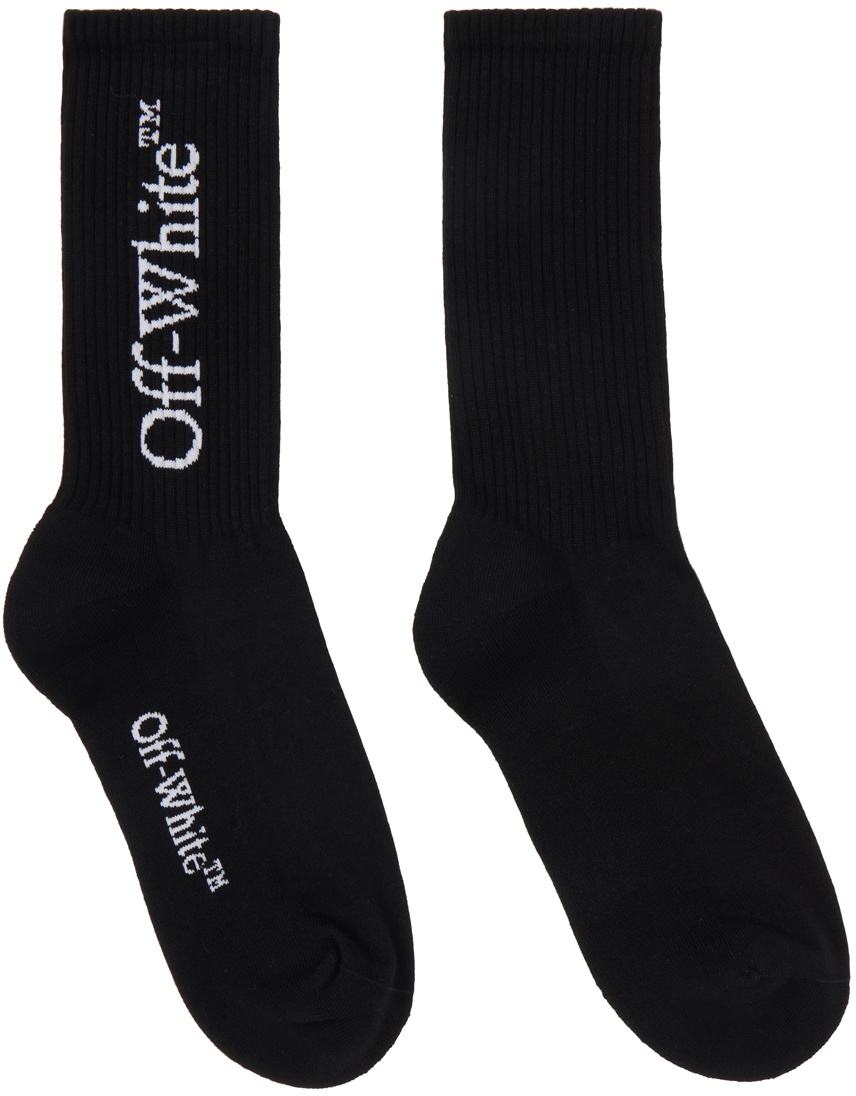 OFF-WHITE Diagonals Mid Socks Black/White