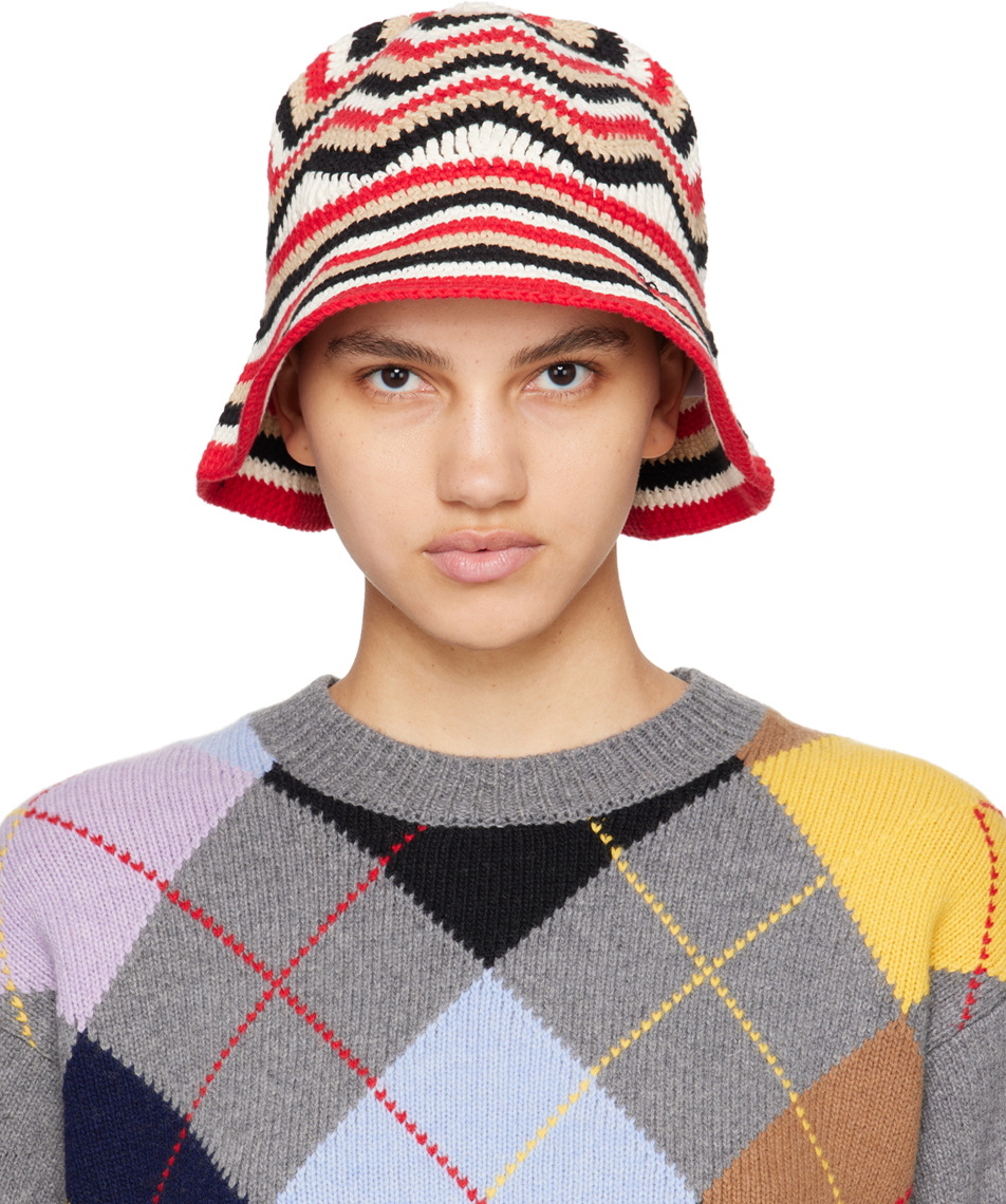 ☆送料・関税込☆GANNI★LOGO EMBROIDERED NYLON BUCKET HAT★ GANNI Multicolor Embroidered Bucket Hat GANNI