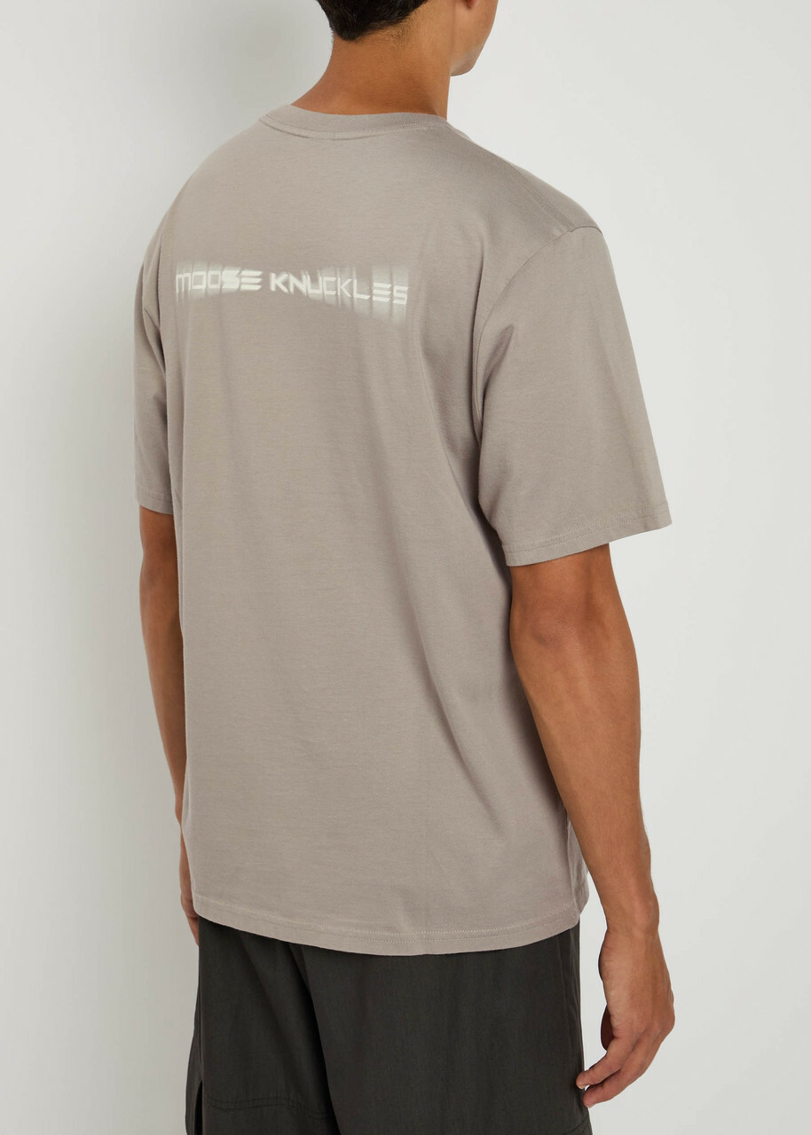 Moose Knuckles Maurice Printed Cotton T-shirt Taupe