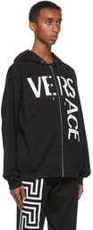 Versace Black Logo Zip-Up Hoodie