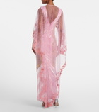 Là Fuori Panorama embellished caped gown