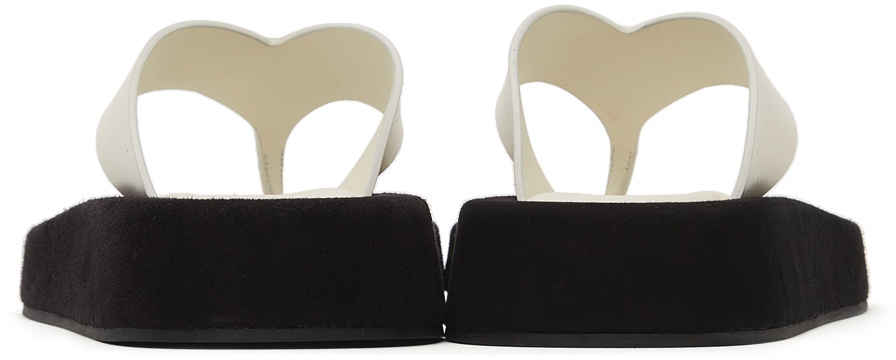 THONG SANDAL IN WHITE CALFSKIN WITH GOLD LOGO main image 0