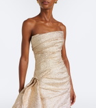 Marmar Halim Gathered lamé corset gown