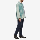 Auralee Men's Duck Canvas Work Jacket in Faded Green