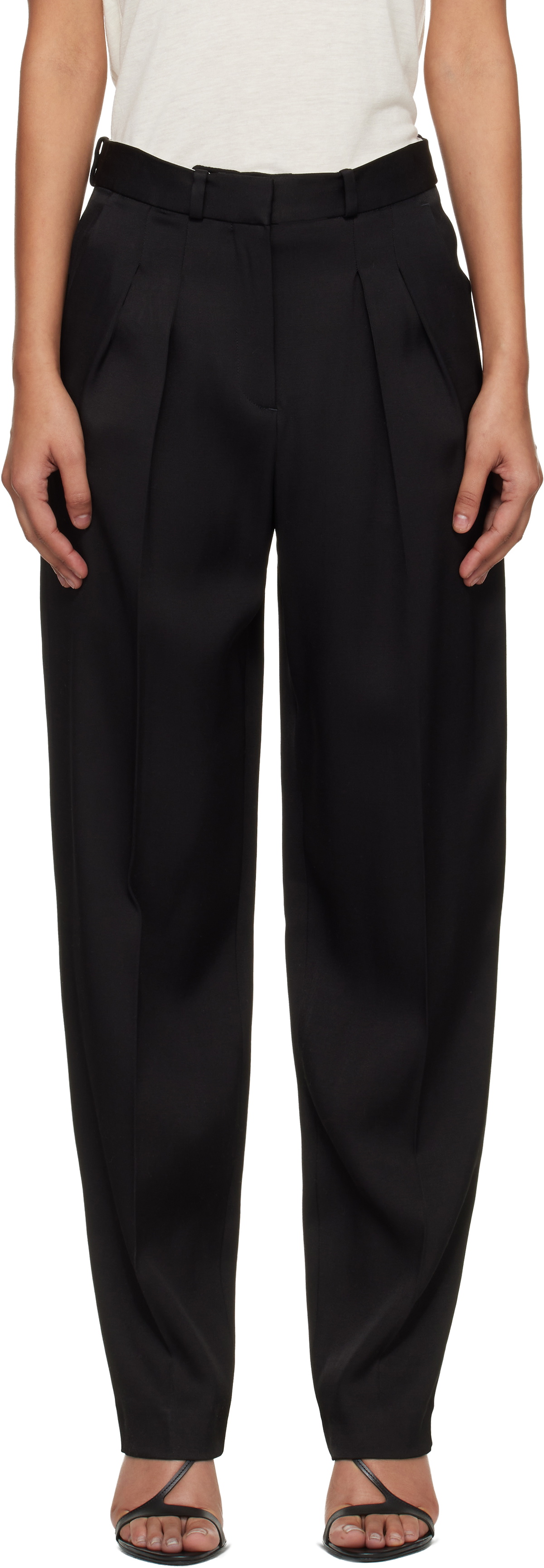 Loulou de Saison Black Alio Pleated Trousers