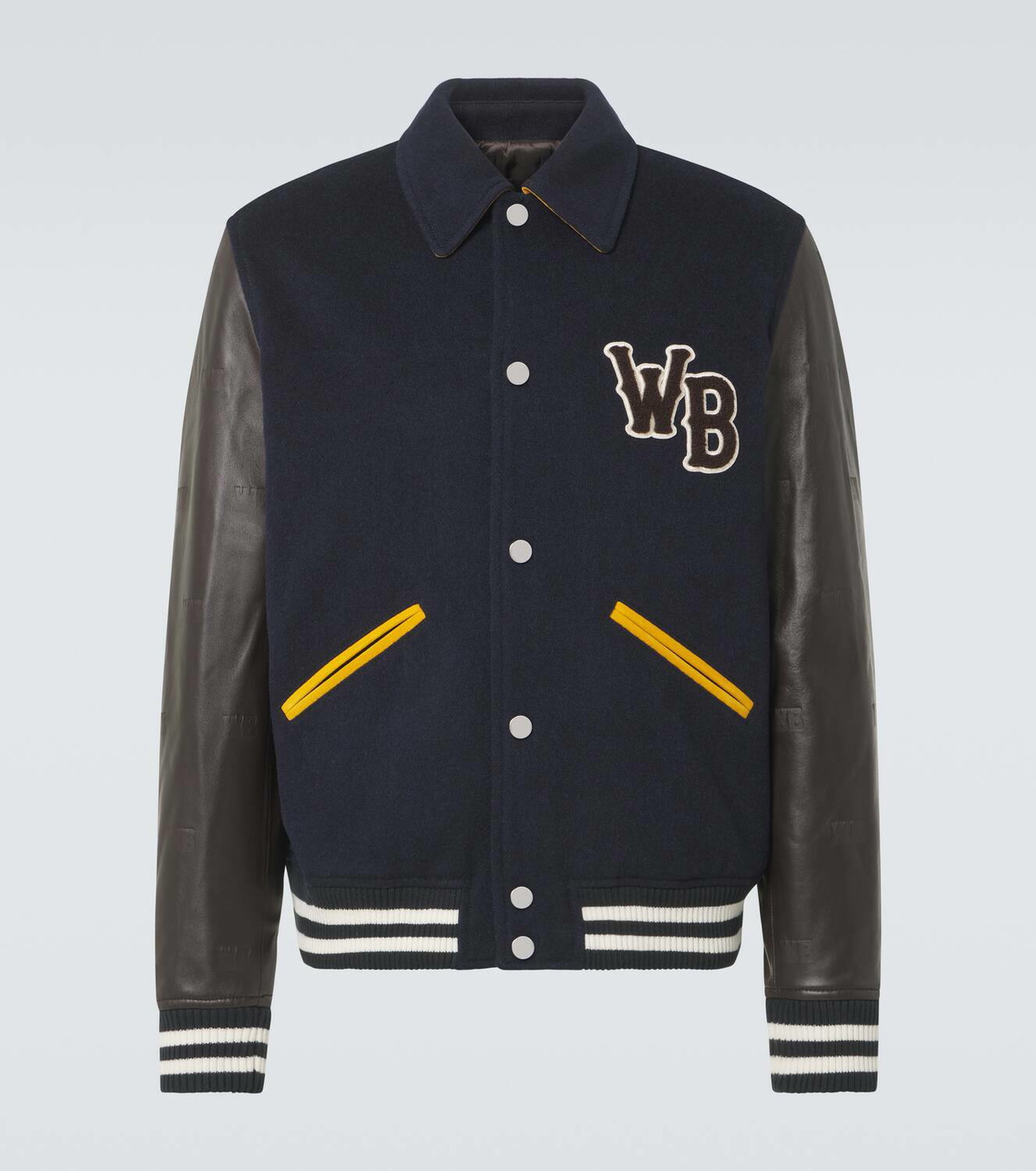 [わい]WALES BONNER Varsity Jacket WALES BONNER Logo-Appliquéd Shell Varsity Jacket for Men