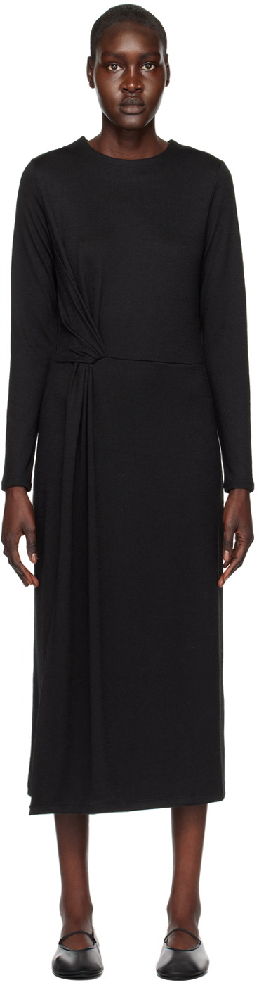 Vince Black Side Twist Midi Dress Vince