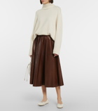 Tod's - Leather midi skirt