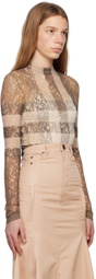 Burberry Brown Check Bodysuit