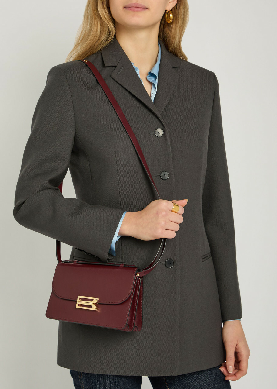 Victoria Beckham Dorian Mini Grained-leather top Handle bag - Burgundy - One Size