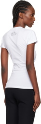 Balmain White Short-Sleeved Draped Jersey T-shirt