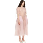 Simone Rocha Pink Puff Sleeve Cord Hip Midi Dress