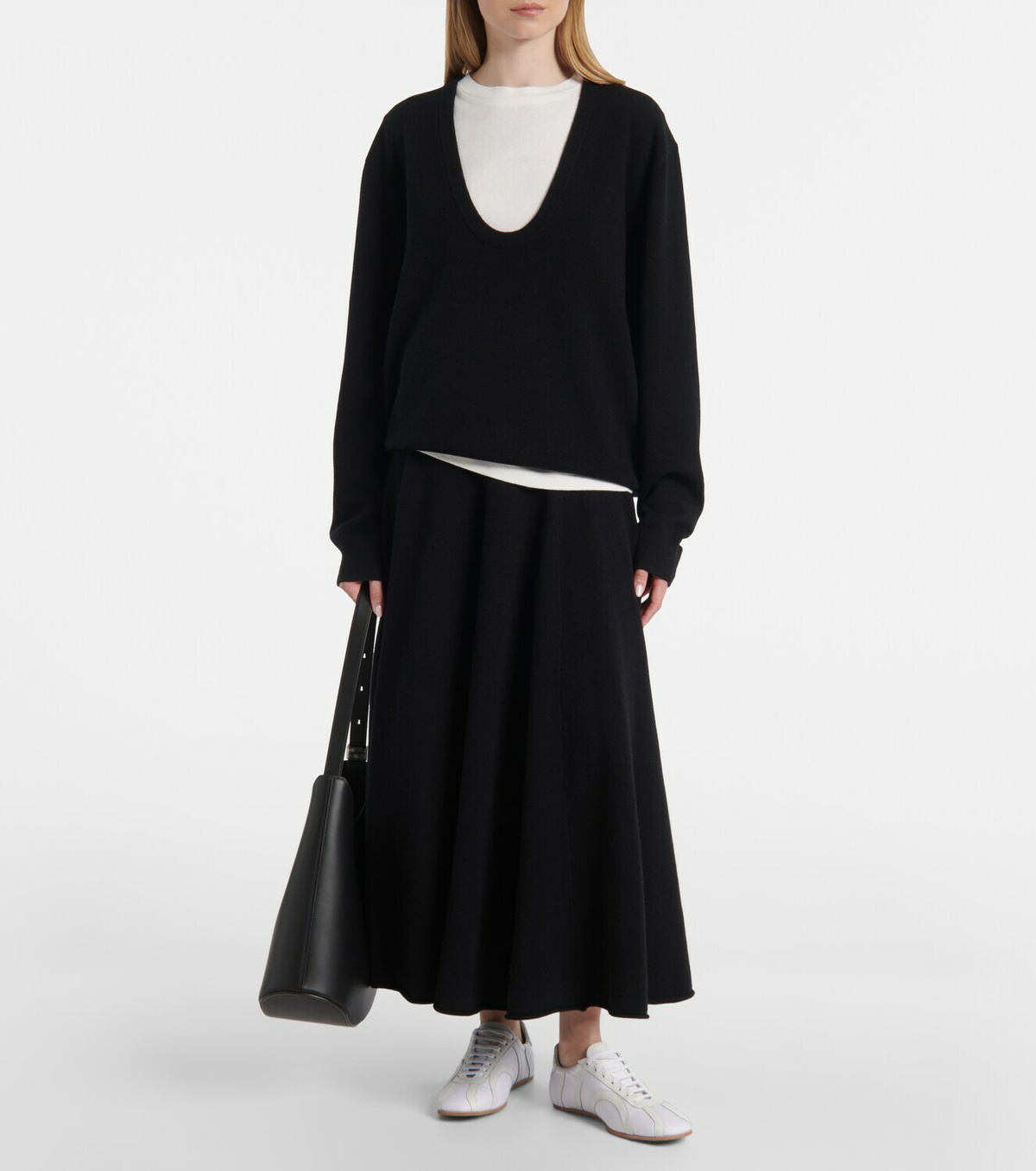 Extreme Cashmere N°313 Twirl cashmere-blend maxi skirt