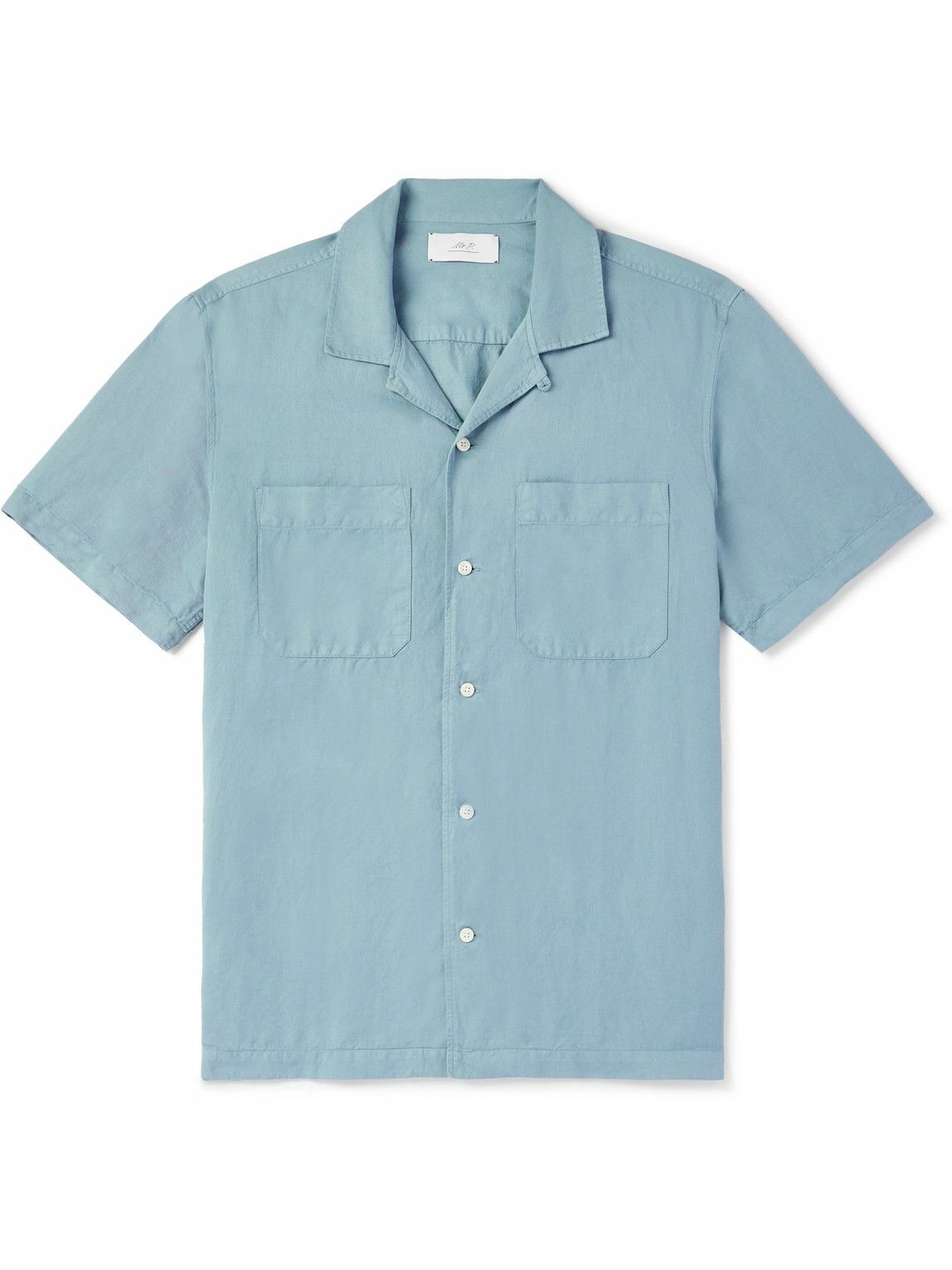 Mr P. - Michael Convertible-Collar Garment-Dyed Cotton and Linen-Blend ...