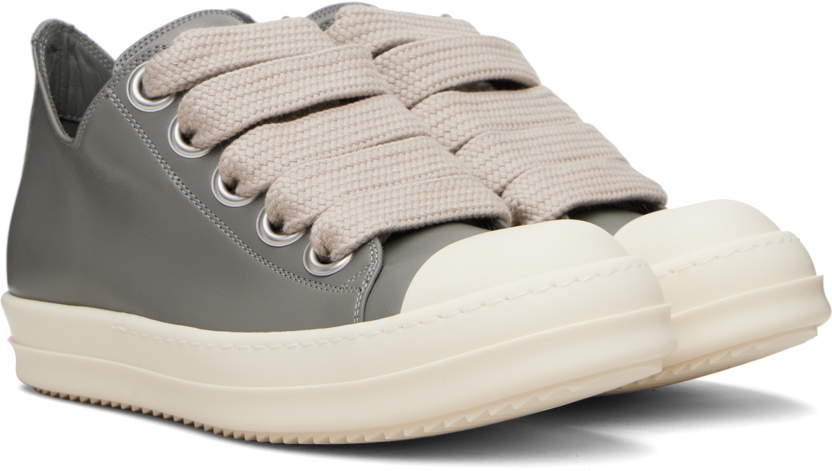 Rick Owens Gray Temple Jumbolace Low Sneakers