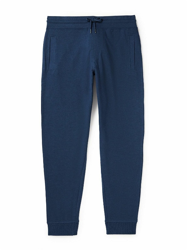 Photo: Peter Millar - Lava Wash Tapered Stretch Cotton and Modal-Blend Jersey Sweatpants - Blue