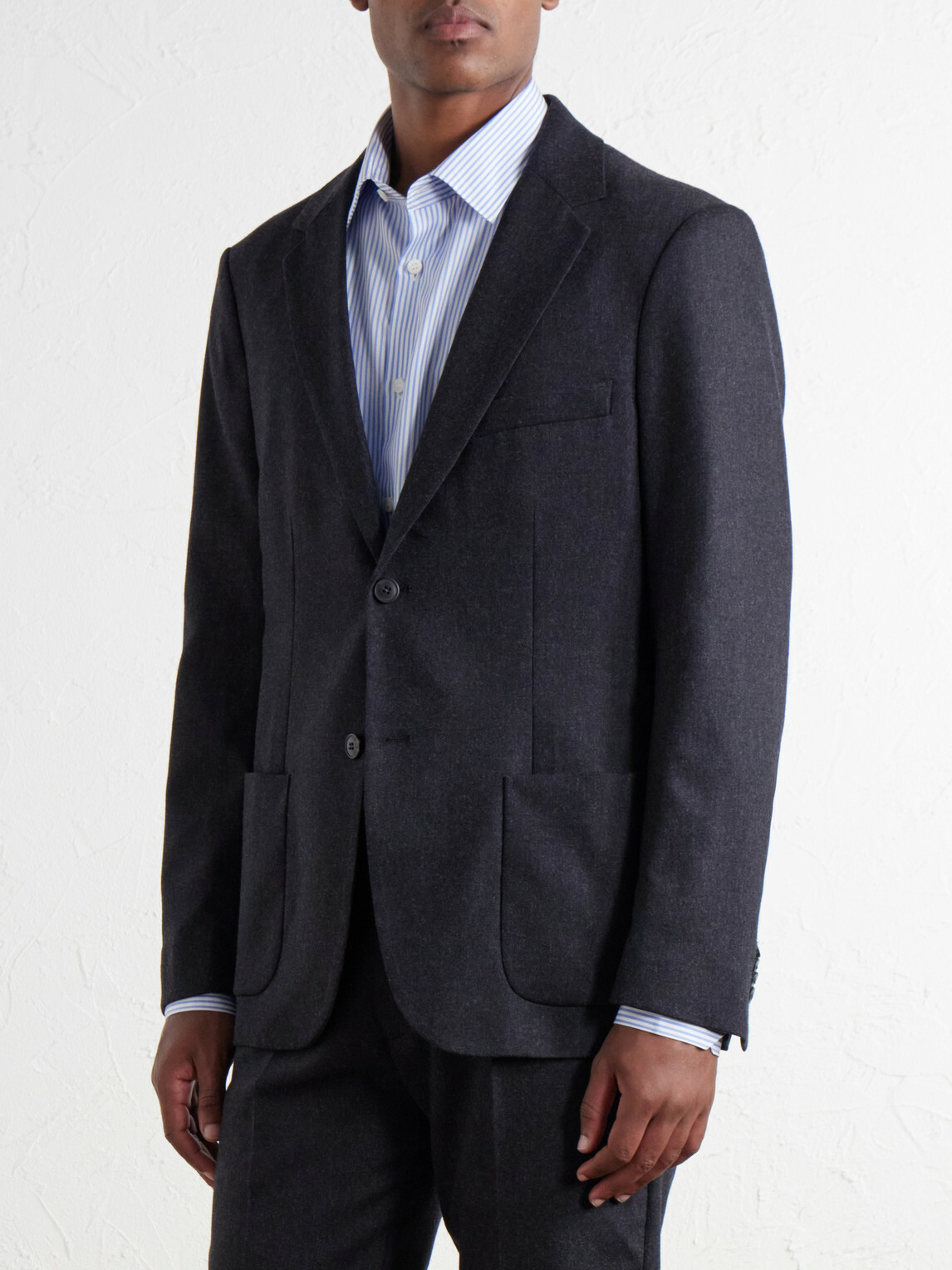 Sunspel - Wool and Cashmere-Blend Flannel Suit Jacket - Gray