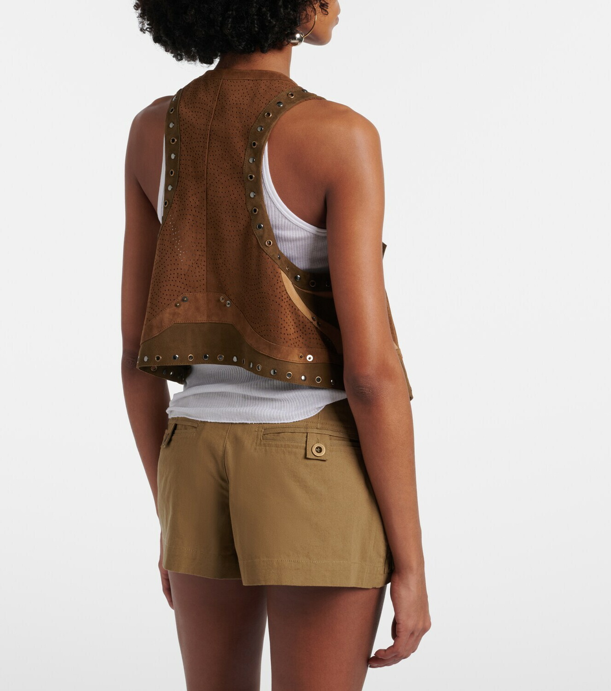 Isabel Marant Kelby studded patchwork suede vest