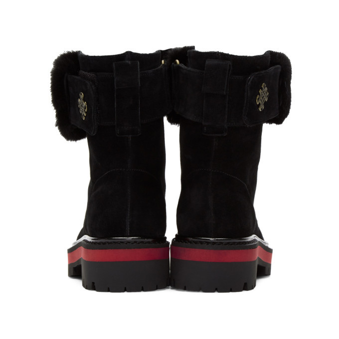 Mr and Mrs Italy Black Combat Boots