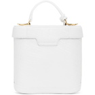 Mark Cross White Croc Benchley Top Handle Bag