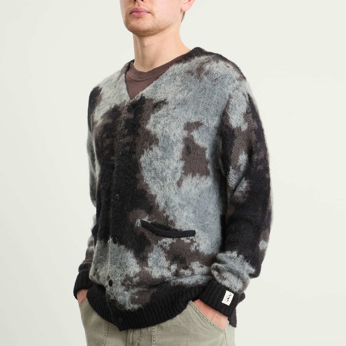 Manastash Men's Blurry Jaquard Cardigan in Black