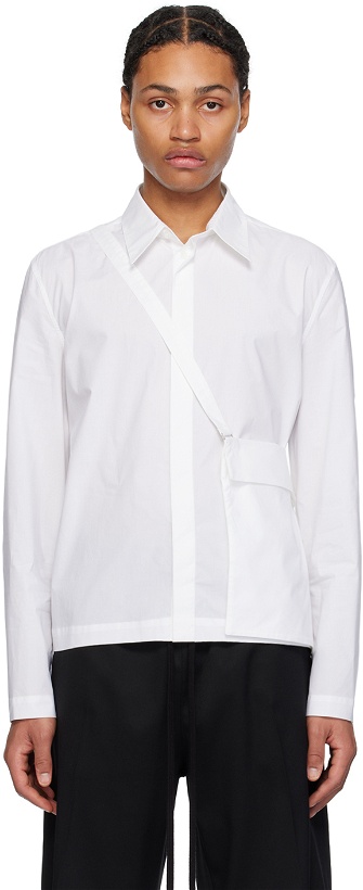 Photo: MM6 Maison Margiela White Detachable Pouch Shirt