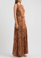 Diane Von Furstenberg Elliot Printed Cotton-blend Maxi Dress Caramel
