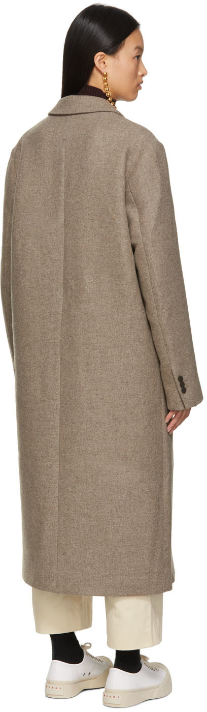 Studio Nicholson Brown Wool Tailored Mari Coat Studio Nicholson