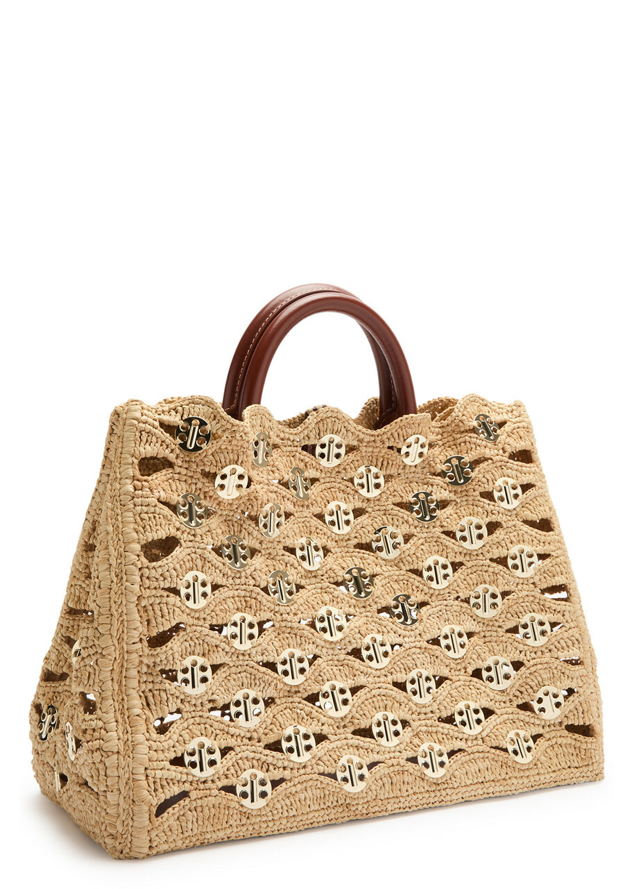 Rabanne 1969 Embellished Raffia Tote - Natural - One Size