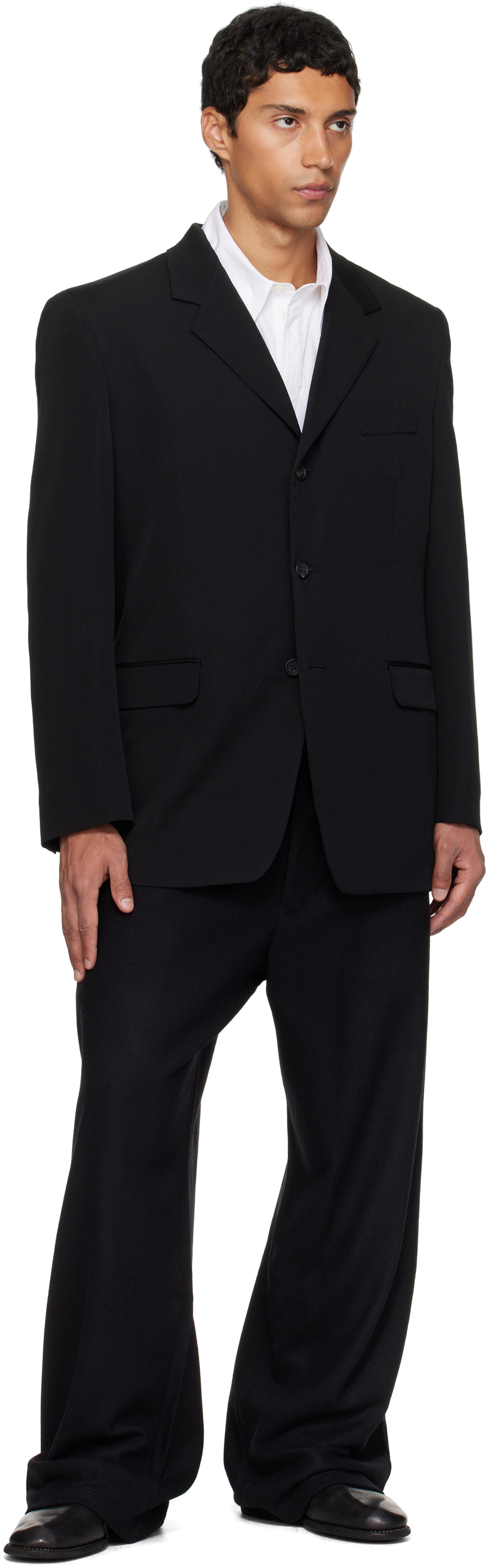 YOHJI YAMAMOTO Black Suit Gabardine CDH 3Buttons Blazer