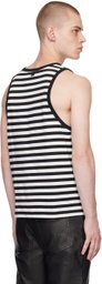 AMI Paris White & Black Ami de Cœur Tank Top