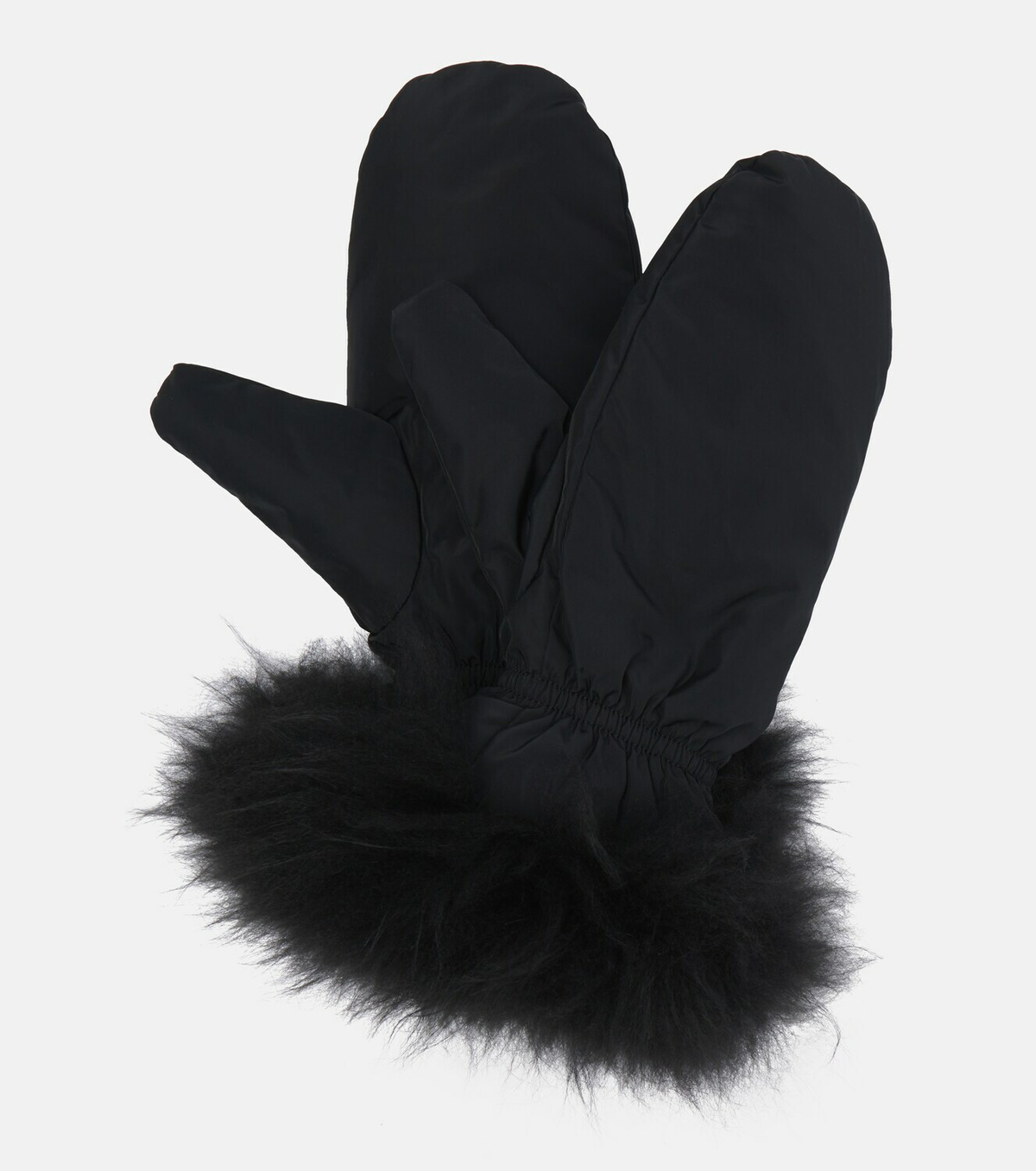Yves Salomon Wool-trimmed down gloves