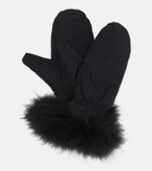 Yves Salomon Wool-trimmed down gloves