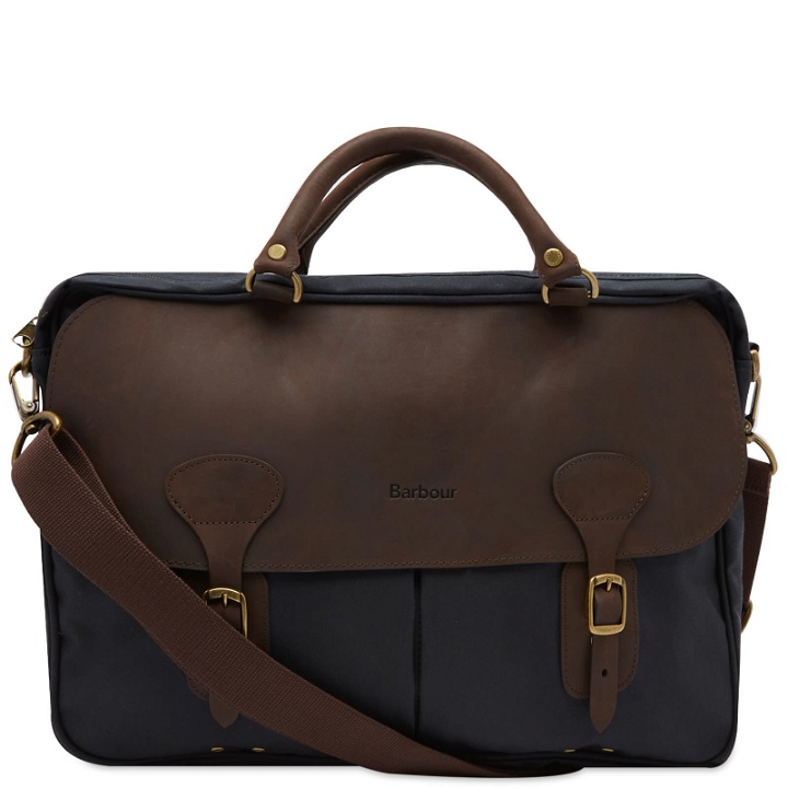 Photo: Barbour Men's Wax Leather Briefcase in Navy
