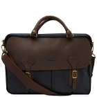 Barbour Men's Wax Leather Briefcase in Navy