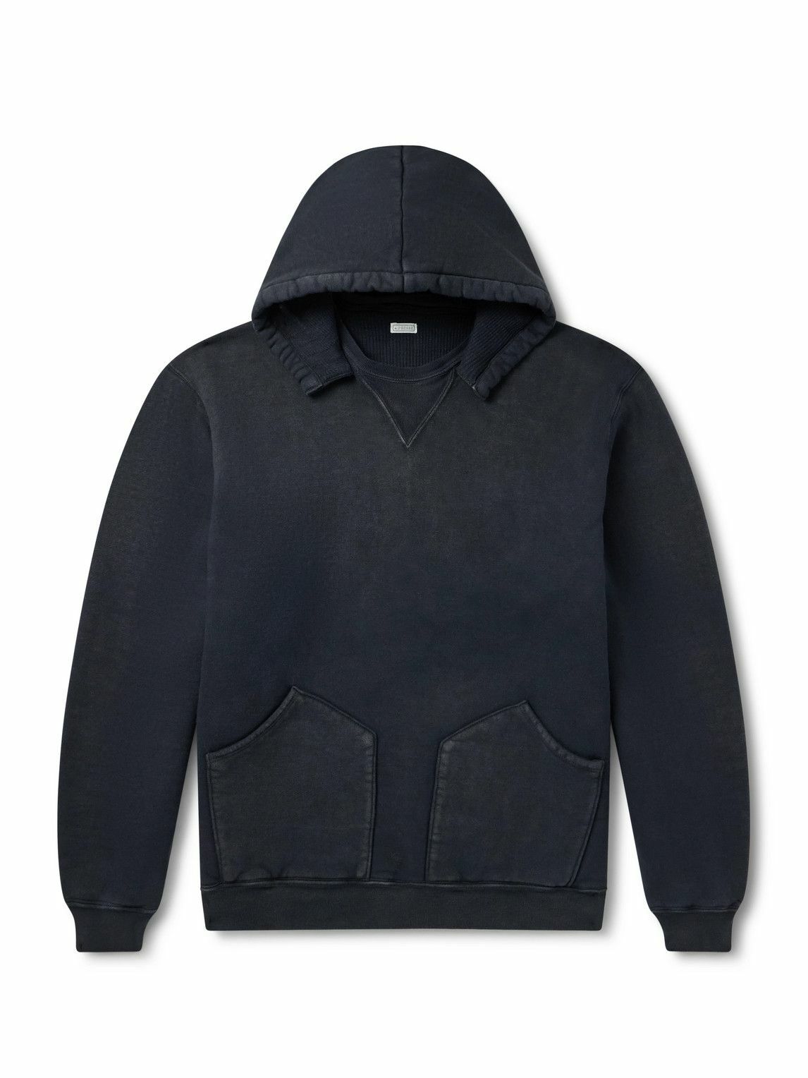 A.PRESSE - Vintage Cotton-Jersey Hoodie - Black