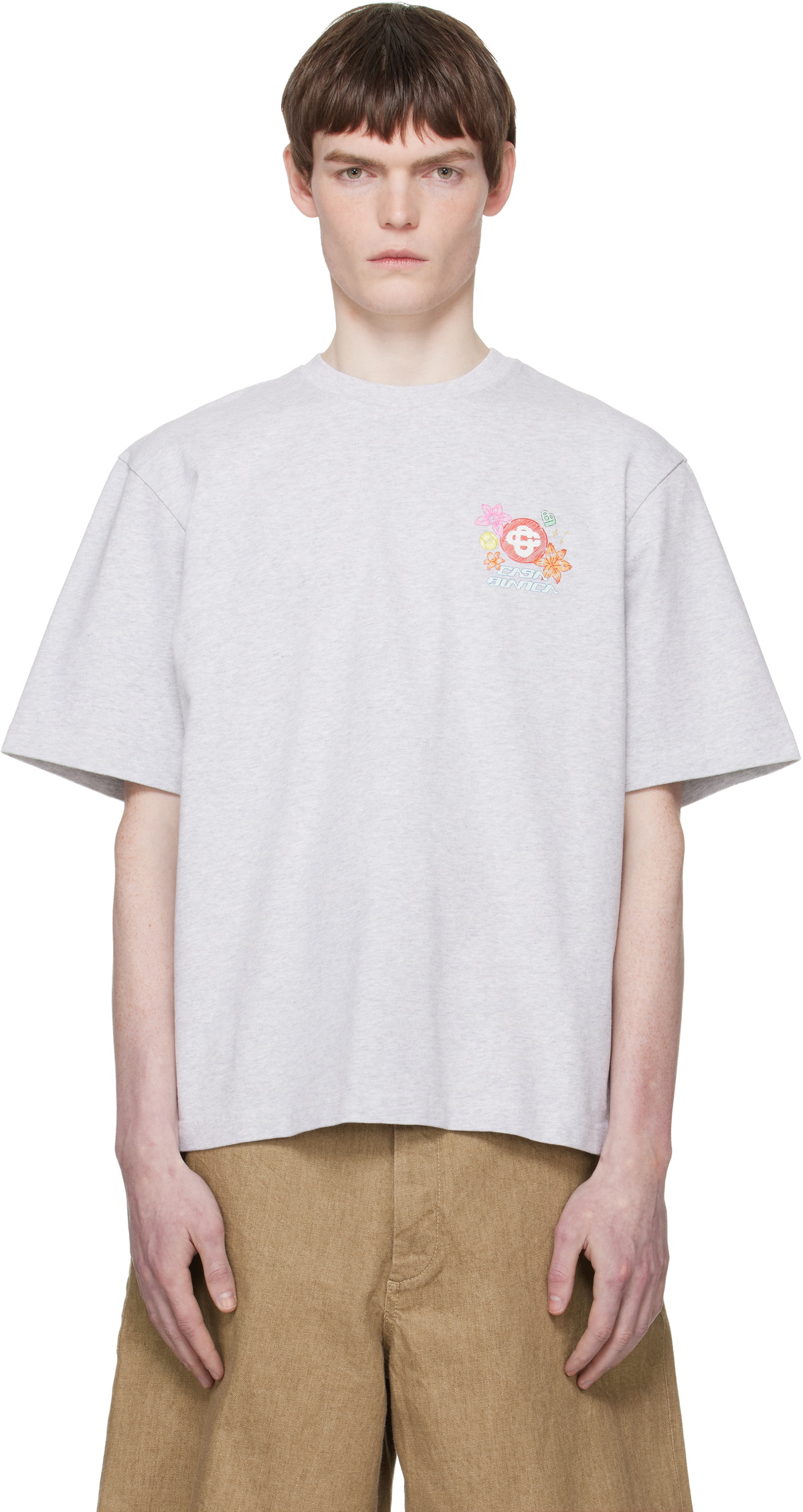 Casablanca Gray 'Collage D'Icônes Graphiques' Oversized T-shirt