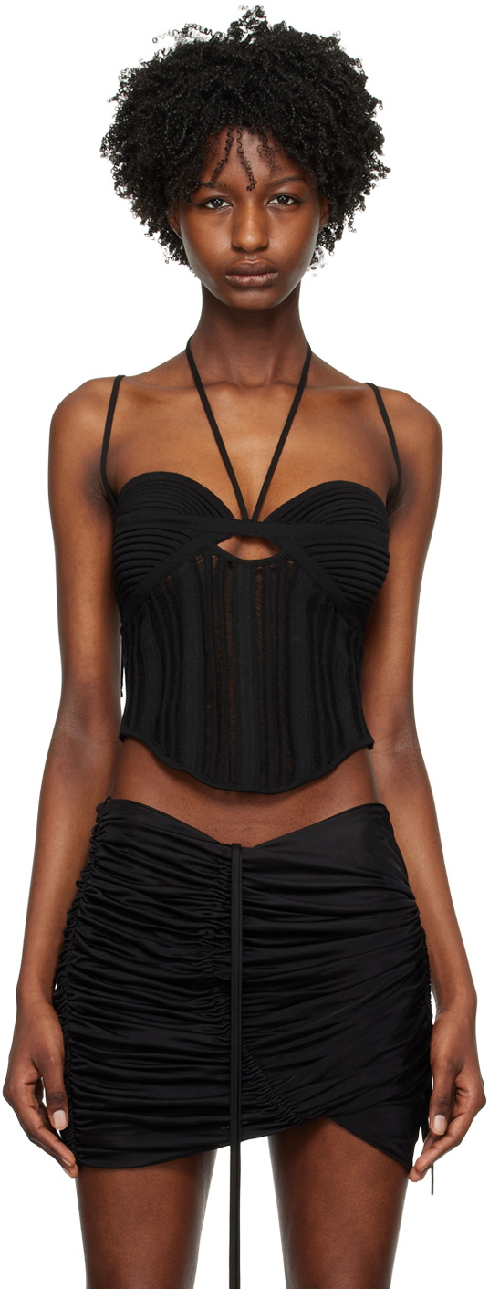 ANDREĀDAMO Black Cutout Tank Top