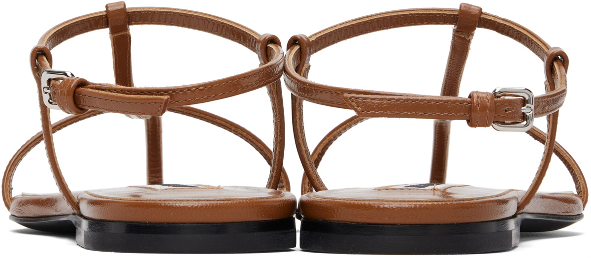 Jil Sander Brown Cage Flat Sandals