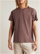 Stockholm Surfboard Club - Logo-Print Organic Cotton-Jersey T-Shirt - Brown