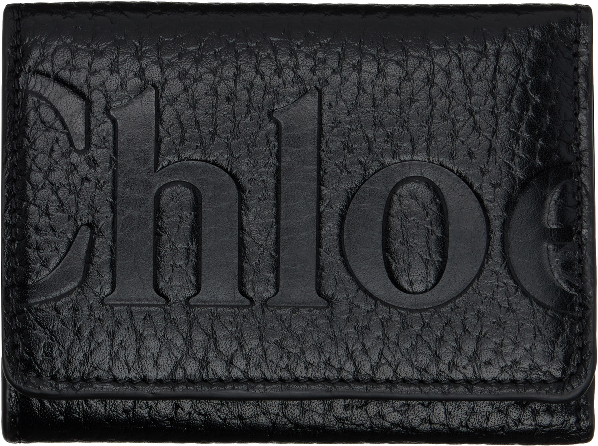 折りたたみ財布 Chloe Chloe 24FW Bikie engraved logo leather women's card wa Chloe Chloe 24FW Bikie engraved logo leather women's card wa
