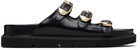 Marc Jacobs Black 'The Leather Kiki' Slide Sandals