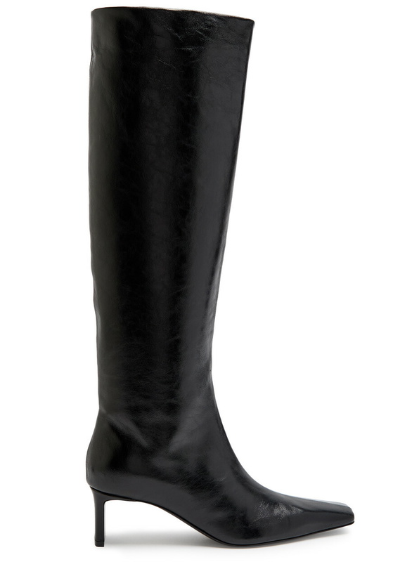 Photo: Khaite Ona 55 Leather Knee-high Boots Black